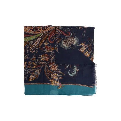 ETRO Вязаные шарфы Мужской Темно-синий Синий