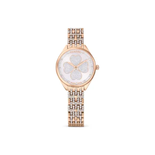 Swarovski Attract Collection Наручные часы Кварцевый механизм Ремешок из нержавеющей стали 30 мм Белый циферблат Унисекс 5653347