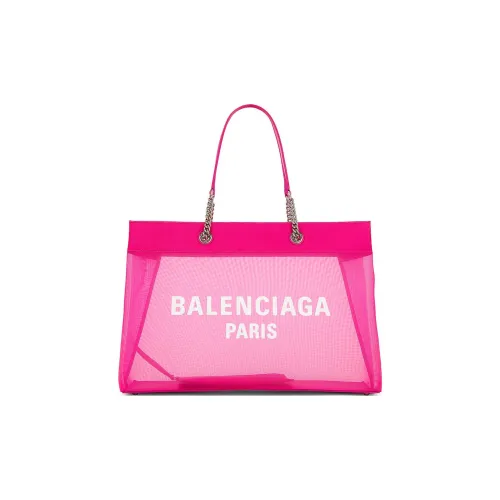 Balenciaga DUTY FREE Трикотажная ткань Сетка Тоут Сумка Сумка для покупок Сумка на плечо Сумка Большая Женская Фуксия