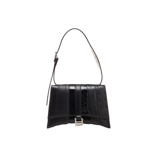 Balenciaga HOURGLASS Телячья кожа Сумка Hourglass Сумка на одно плечо Женская Черная