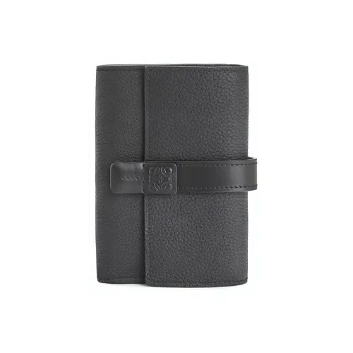 LOEWE Телячья кожа с текстурой кошелек женский черный