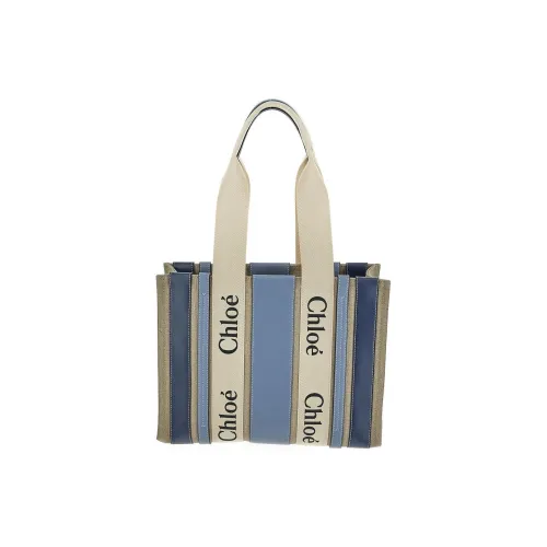 Chloe Linen Tote Bag Shopping Bag Medium Women's Blue