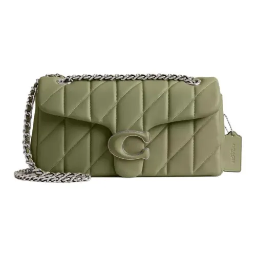 COACH Tabby Напп-Кожа Хобо Сумка Сумка через плечо Сумка на плечо Стандартная Женская Мохово-Зеленая