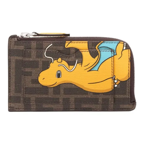 FENDI Покемон X FRGMT Nigo Collaboration Полиуретановый кошелек для карт держатель для карт женский коричневый