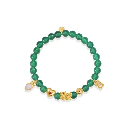 Impression Ruihong Зеленый Агат Браслеты Унисекс Изумрудно-зеленый