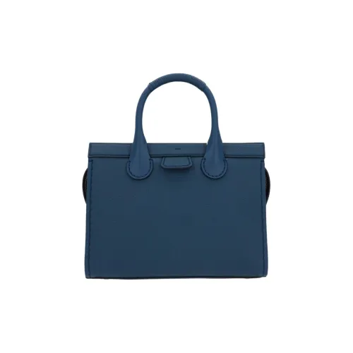 Chloe Edith Телячья кожа Тоут Сумка Сумка для покупок Сумка через плечо Сумка среднего размера Женская Морской синий