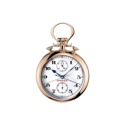 OMEGA Механический Ручной Ручной Завода 18К Розовое Золото Карманный Часы 70 мм Унисекс Белый Циферблат