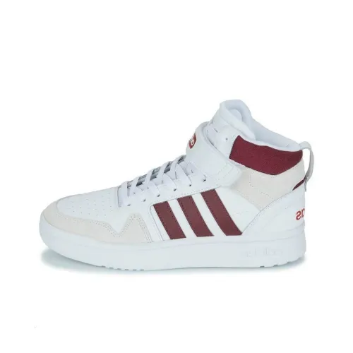 Adidas Neo Postmove Амортизация Износостойкий MID Топ Скейтборд Кроссовки Мужские Белый Красный