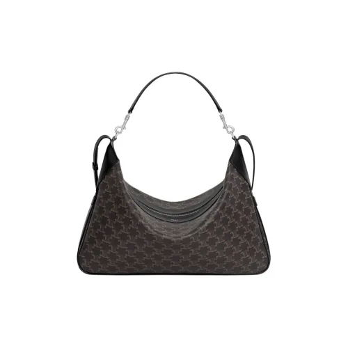 CELINE Romy Collection Сумка через плечо сумка большая мужская черная холст панель из телячьей кожи отделка