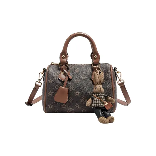 FOXER PVC Портативная Бостонская сумка Сумка для мамы Сумка для поездок Подушка Сумка Сумка через плечо Сумка на плечо Обычная женская сумка Кофейная