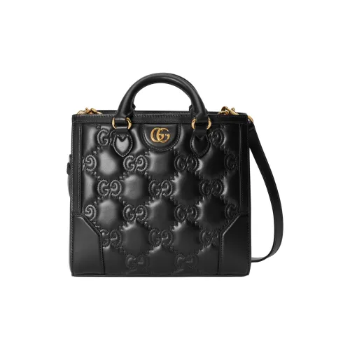 GUCCI GG Matelassé Кожа Сумка-тоут через плечо сумка мини женская черная