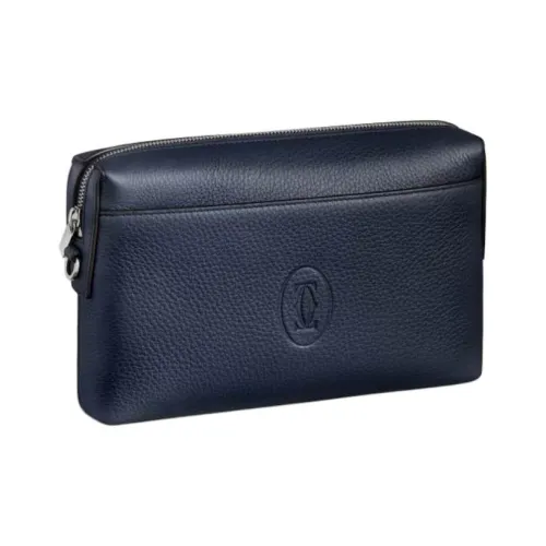 Cartier Must De Cartier Телячья кожа Клатч Унисекс Морской синий
