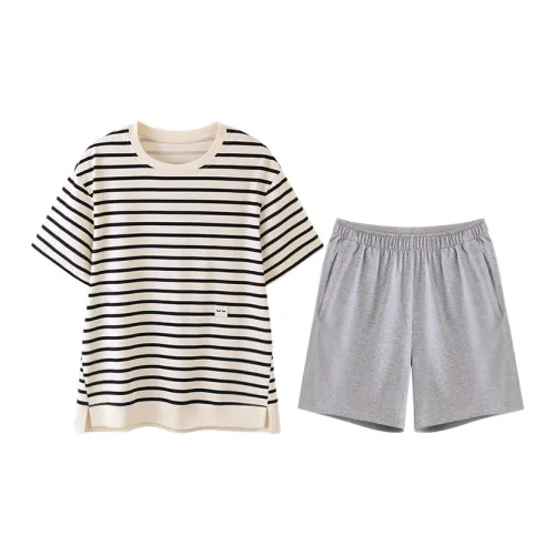 Jingyun Pajama Комплект Женский Серый Белый Фотиния