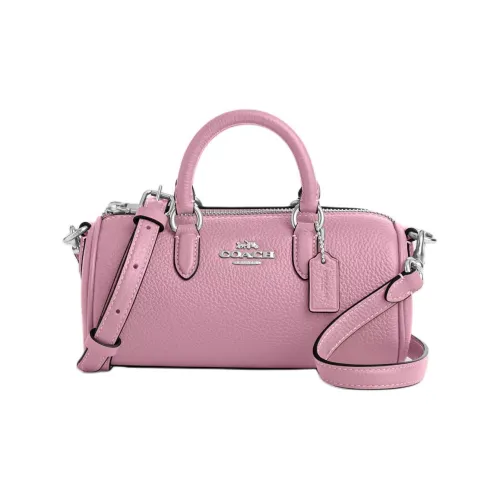 COACH Lacey Пескоструйная кожа Бостон Сумка Сумка Сумка через плечо Сумка через плечо Маленькая Женская Серебряный Тюльпан