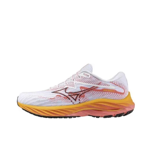 Кроссовки для бега Mizuno Wave Rider 27, низкий топ, белый/черный/красный, женские