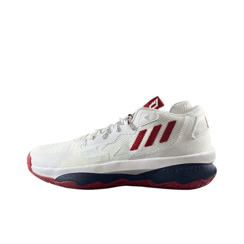 Adidas D Lillard 8 Амортизация Износостойкий MID Топ Баскетбольные кроссовки Мужские Синий Белый Красный