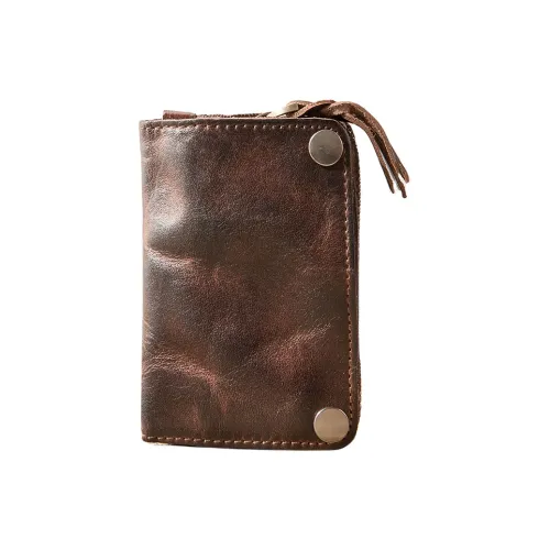 Back Step Коровья кожа Кошелек для ключей Стандартный Унисекс Кофейный Коричневый Черный