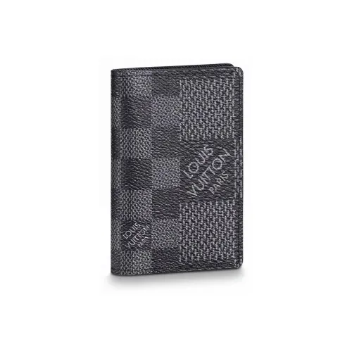 LOUIS VUITTON Покрытый холст Кошелек Мужской Черный