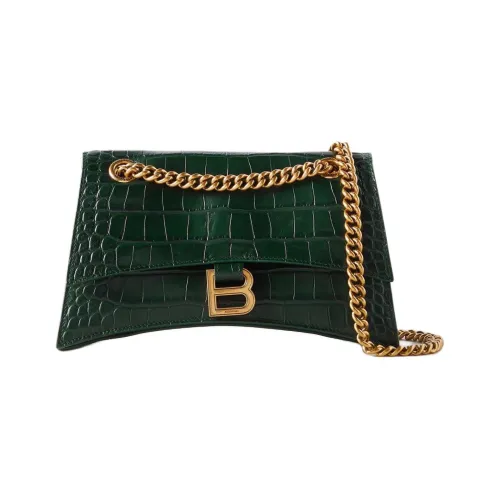 Balenciaga Crush Кожа Плечевая сумка Женская Темно-зеленая