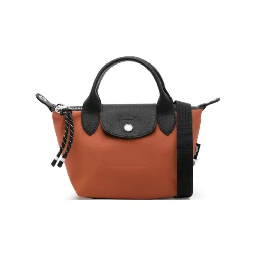 LONGCHAMP Le Pliage Energy Переработанный хлопок Сумка Маленькая Женская Ржаво-умбра и Черная