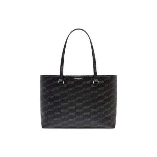 Balenciaga BB MONOGRAM Покрытый холст Тоут Сумка Сумка для покупок Сумка на плечо Сумка среднего размера Женская