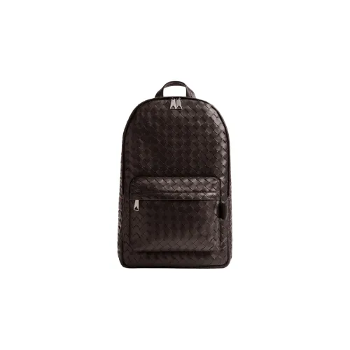 Bottega Veneta Рюкзак из коровьей кожи среднего размера мужской шоколадно-коричневый