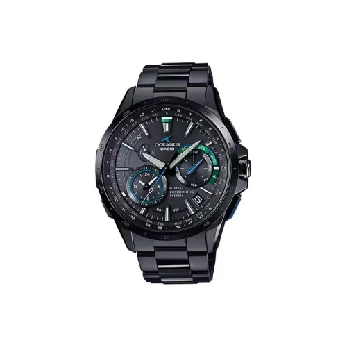 CASIO OCEANUS Коллекция Солнечный Кварцевый механизм Титан Ремешок Часы Унисекс Черный Циферблат