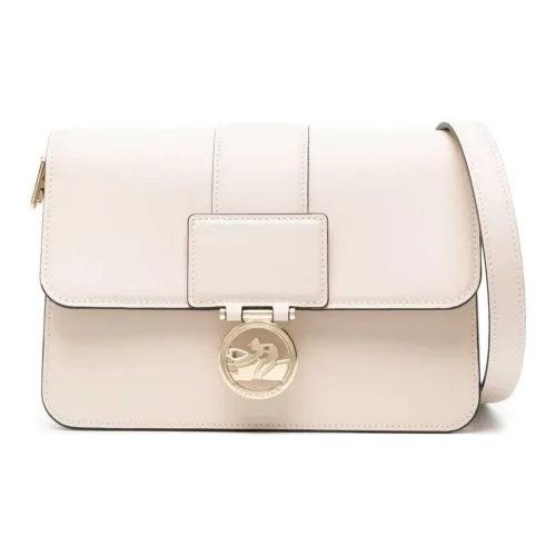 LONGCHAMP Коробка TROT Телячья кожа Сумка через плечо Средняя Женская Бежевая