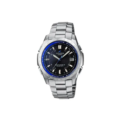 CASIO Солнечный Кварцевый Механизм Титан Ремешок Часы Мужские Черный Циферблат