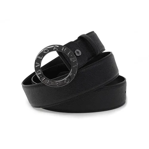 BVLGARI Letter Logo Кожаные ремни Мужской Черный