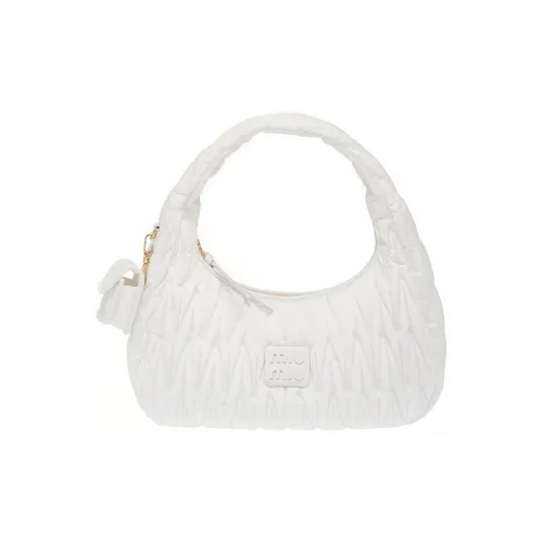 MIU MIU Ткань Crinkle Сумка Сумка через плечо Сумка Женская Белая