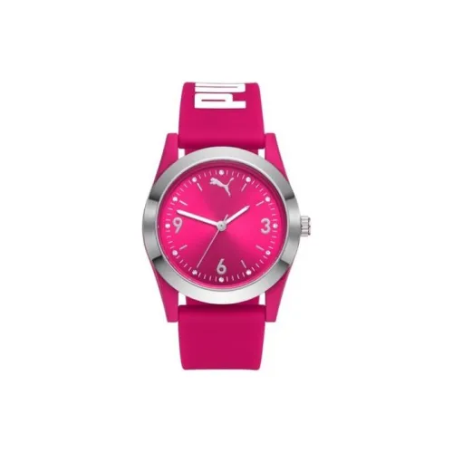 PUMA Женские часы Кварцевый механизм Силиконовый ремешок Розовый циферблат
