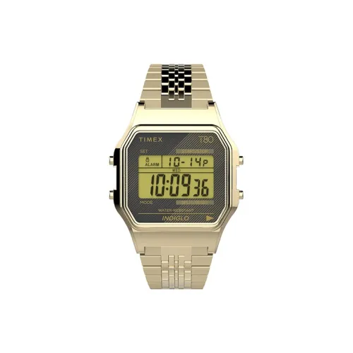 TIMEX Наручные часы Electronic Механизм Нержавеющая сталь Ремешок 34 мм Желтый Циферблат Унисекс