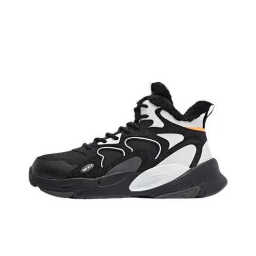 QIAODAN Износостойкий Термический Высокий Топ Повседневная Обувь Мужская Черный Белый