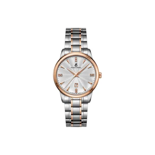 ERNEST BOREL Zurs Collection Кварцевый механизм Женские часы Белый циферблат Корпус из нержавеющей стали Ремешок из нержавеющей стали