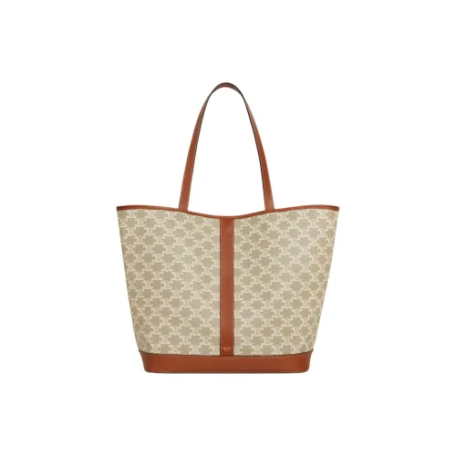 CELINE Cabas Коровья кожа Обмотка Одно плечо Сумка Средний Женский Серо-бежевый