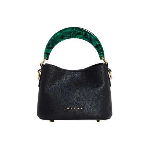 MARNI Venice Кожа Ведрообразная Сумка Сумка через плечо Мини Сумка Женская Черная
