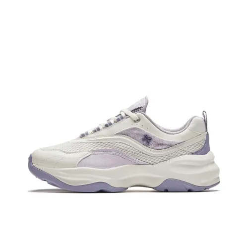 Anta Белый Цвет Багряника Высота Увеличение Дышащий Низкий Топ Повседневная Обувь Женская Фиолетово-Белая