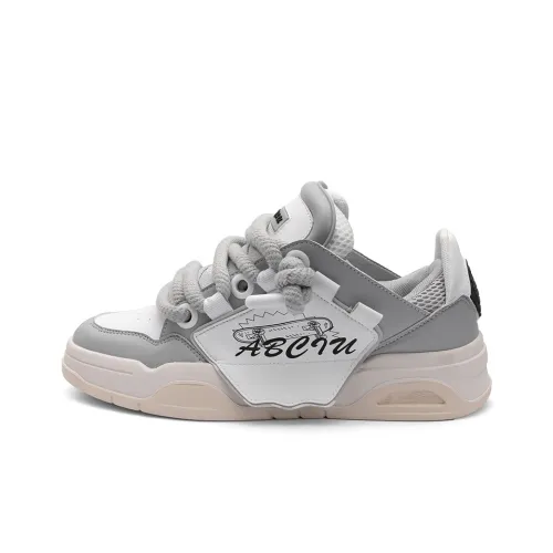 ABCIU x Seattle Palm Slip-Resistant Abrasion-Resistant Low Top Skateboard Shoes Unisex White Gray ABCIU x Seattle Palm Противоскользящие Устойчивые к истиранию Низкие Кроссовки для скейтбординга Унисекс Белый Серый