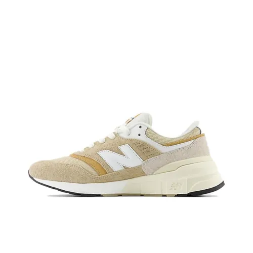 New Balance NB 997R Амортизация Износостойкий Низкий Топ Тренировочные Беговые Кроссовки Унисекс Бежевый Желтый