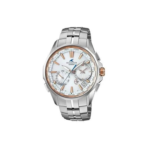 CASIO Кварцевый механизм Титан Ремешок Часы Мужские Серебристый циферблат