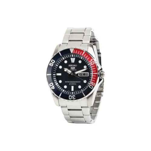 SEIKO Автоматический Механический Механизм Нержавеющая Сталь Ремешок Часы 41 мм Унисекс Черный Циферблат