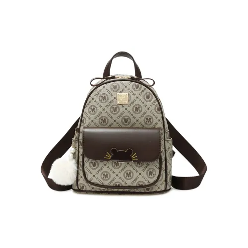 Weymond ПВХ Винтаж Цветочный Дорожный Рюкзак Женские Кофейный Земляной Желтый Хаки