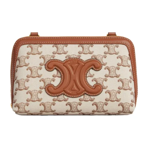 CELINE Cuir Triomphe Телячья кожа Одно плечо Клатч Женская Белая