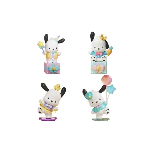 Wolf Bowang x Sanrio Pacha Dogs Вечеринка Орнамент Слепые Коробки Один Mystery Коробка Целая Коробка 8 шт