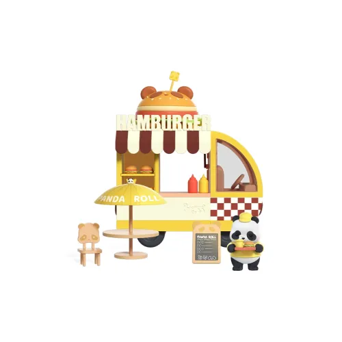52TOYS Panda Roll Chubby Baby Panda Ограниченная серия SHOP Street Collection Burger Car Прозрачный бокс с сюрпризом размер 14,5 см