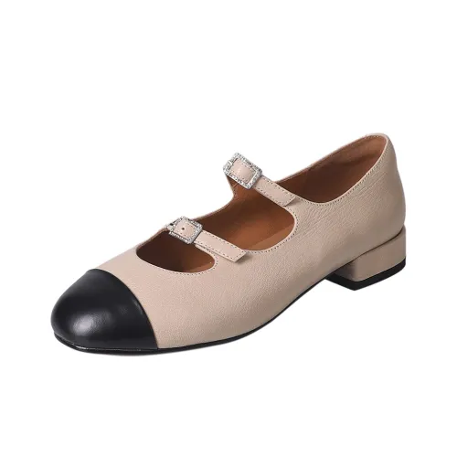 ReneChristine Грубый каблук круглый носок туфли Мэри Джейн 2,5 см женские