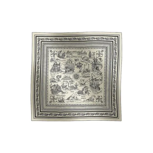 HERMES Шелковые шарфы Унисекс Белый