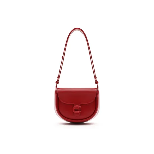 MUVA Коровья кожа Сумка через плечо Седло Сумка Сумка на плечо Средняя Женская Праздничная Красная Кремовая Желтая Молочный Белый