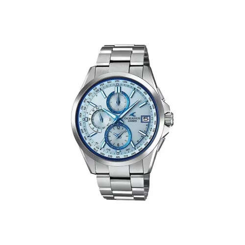 CASIO OCEANUS Коллекция Солнечный Кварцевый механизм Титан Ремешок Часы Унисекс Синий Циферблат